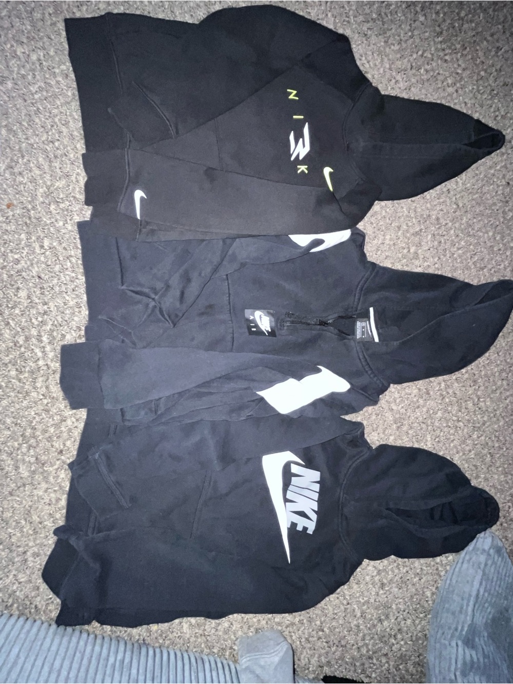 Nike Black Kids zip up & hoodies boys 7/8